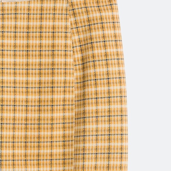 Liverpool Bia Knit Pencil Skirt‎ | Goldenrod Yellow/Grey-Blue Plaid | Petite 10P - Picture 7 of 16